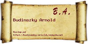 Budinszky Arnold névjegykártya