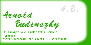 arnold budinszky business card